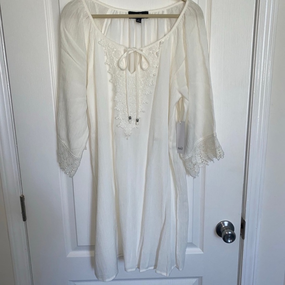NWT- White “BOHO” Dress (White)